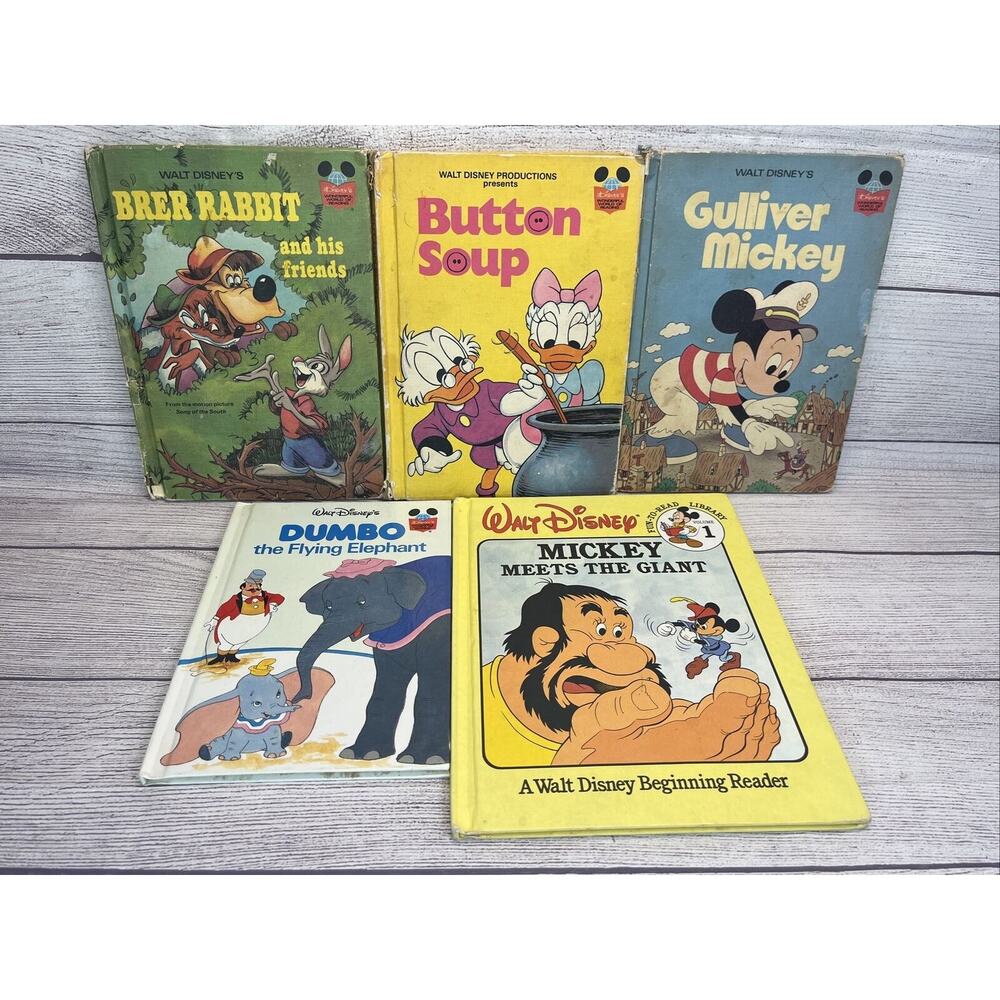 Disney’s Wonderful World Of Reading Lot of 5 Mickey Mouse Dumbo Donald Duck!